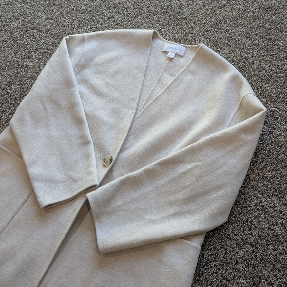 Nordstrom Signature Cashmere Wool Blend Double Face Full Length Long Coat M - Picture 1 of 11